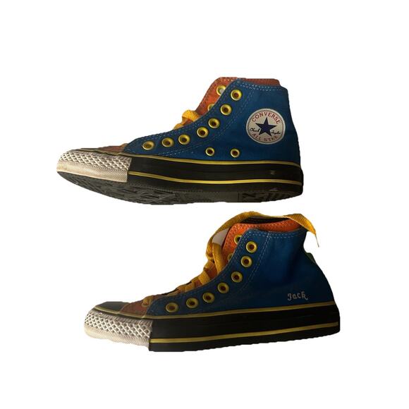 Converse Shoes Womens Sz 5.5 Taylor All Star High Top Stars Multi Color Jack - Picture 2 of 5